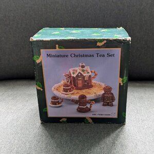 Gingerbread Family House Mini Christmas Tea Set Vintage from 1990's
